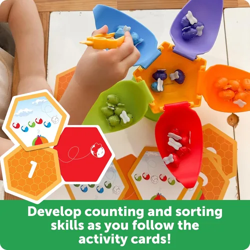 Miniatura 3 de Learning Resources Blooming Balance Bees Juego de clasificación de motor fino - Actividades de aprendizaje preescolar, juegos de motor fino