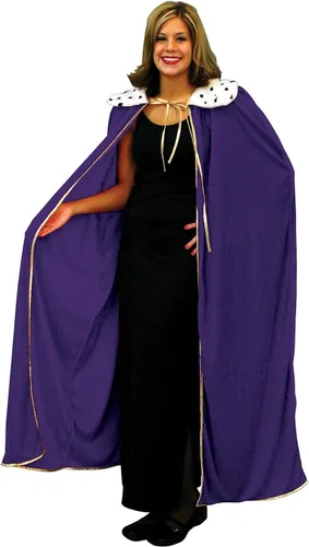 Miniatura 4 de Beistle Bata púrpura tamaño King Queen para adultos, accesorio de disfraz de capa de Mardi Gras real para eventos temáticos, fiestas de Halloween