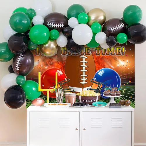 Miniatura 3 de Avezano Decoraciones de fútbol americano para fiestas, telón de fondo americano, decoraciones de fiesta de cumpleaños, tema de fútbol, "It's Game