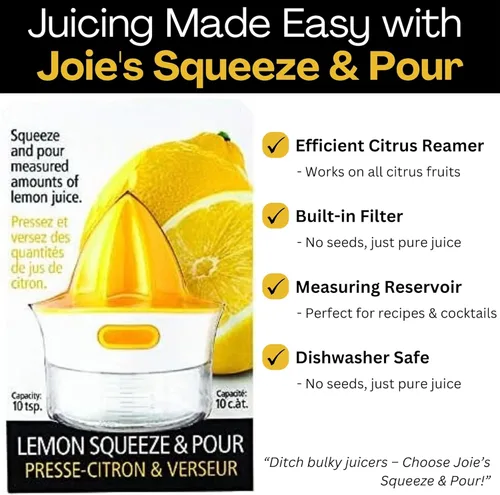 Miniatura 2 de Joie Kitchen Gadgets Joie Squeeze and Pour Juicer Escariador, 10 cucharaditas, amarillo