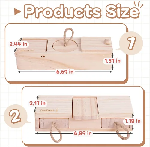 Miniatura 4 de SoulThink® Juguetes de madera interactivos para mascotas de conejo - Juguetes masticables para conejos para roer y oler, adecuados para cobayas