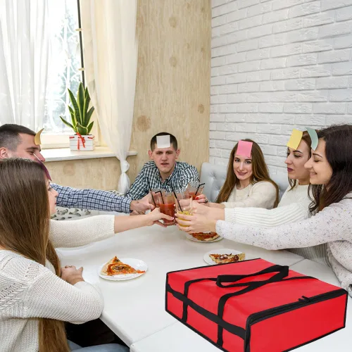 Miniatura 5 de Bolsa de entrega de pizza aislada para llevar caliente, calentador de transporte de 20 x 20 x 6 pulgadas, bolsa aislada para entrega de alimentos