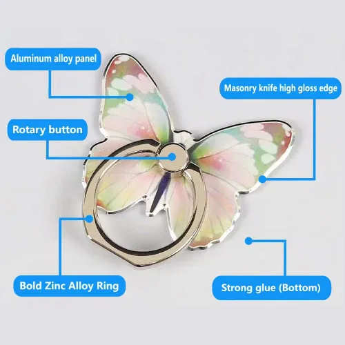 Miniatura 5 de Kinizuxi Soporte de anillo para teléfono celular, soporte de agarre de anillo de teléfono con rotación de 360°, soporte compatible con iPhone, todos