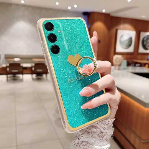 Miniatura 33 de Para Samsung Galaxy A52 5G Caso Lindas Niñas Mujeres Shell De Brillo De Lujo Con Anillo De Corazón Kickstand Cubierta Protectora A Prueba De Golpes