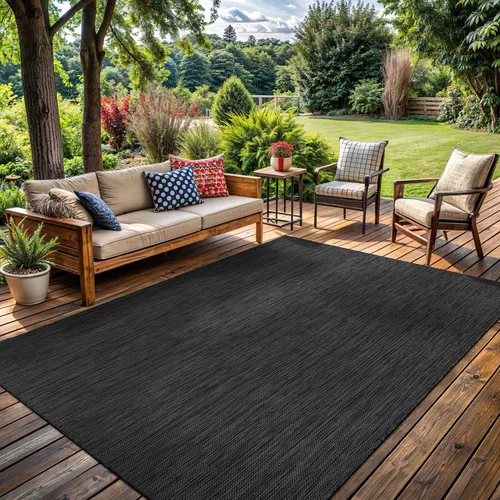 Miniatura 30 de Alfombra Lavable para Interiores y Exteriores 8x10 Resistente a la Intemperie Alfombras de Área Modernas de Yute Sólido para Porche Terraza Balcón