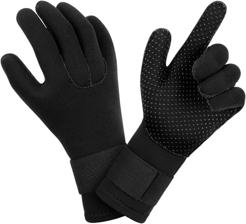 Miniatura 11 de AUAUY Guantes de buceo, guantes de neopreno de 0.118 pulgadas (0.118 in), guantes de neopreno cálidos de cinco dedos, guantes de surf flexibles