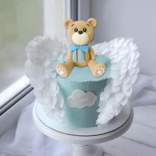 Miniatura 6 de Decoración 3D para tartas de oso para decoración de tartas de oso para niños y niñas, baby shower, suministros de fiesta de cumpleaños (azul)