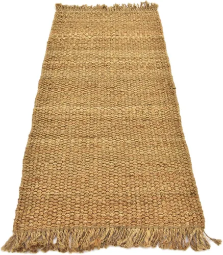 Miniatura 5 de Unique Loom Chunky Jute Collection - Alfombra de área sólida, transitoria, bohemia, 2 pies 6 pulgadas x 6 pies 0 pulgadas, color bronceado/natural