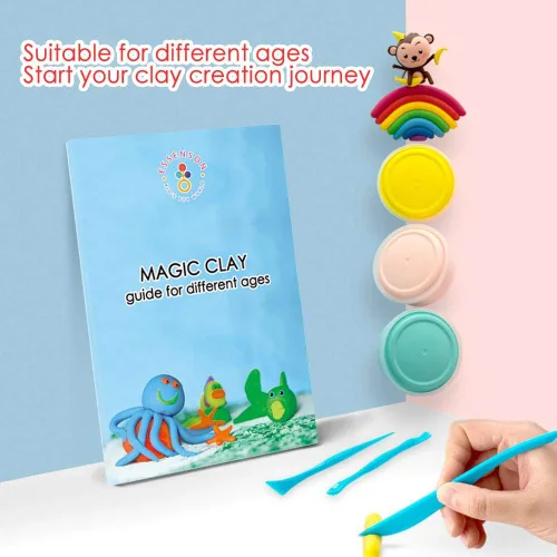 Miniatura 5 de Kit de arcilla de modelado - 24 colores de arcilla seca al aire, arcilla de moldeo DIY con herramientas, manualidades artísticas para niños, regalo