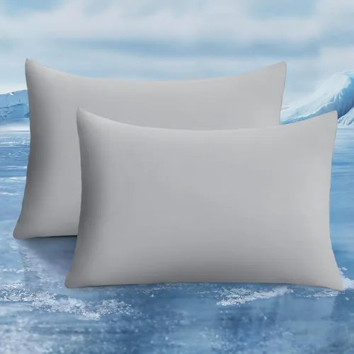 Miniatura 16 de LUXEAR Fundas de almohada refrescantes tamaño King, paquete de 2 fundas de almohada Arc-Chill Cool con diseño de doble cara [Refrescante y algodón]