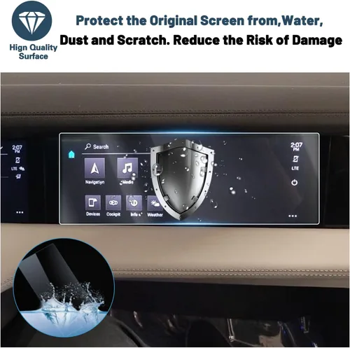 Miniatura 5 de Ruiya Protector de pantalla para Porsche Taycan de 10.9 pulgadas, accesorios para Porsche Taycan, 2 unidades, películas de navegación de plástico