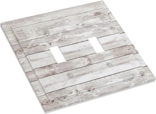 Miniatura 95 de Placa Decorativa de Pared de Granja Rústica con Cuerno de Madera para Puerta de Granero 1 Banda Duplex Cubiertas de Toma Eléctrica Soltera