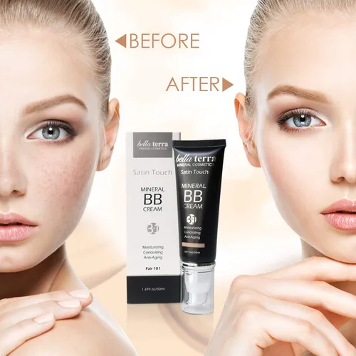 Miniatura 3 de Bellaterra Cosmetics BB Cream - Base mineral hidratante tintada, todos los tonos 1.69 onzas - Fair 101 101 Feria