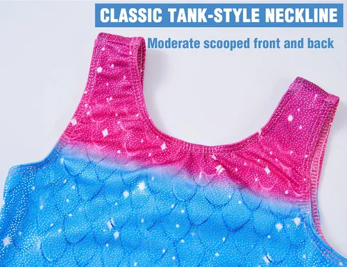 Miniatura 3 de TENVDA Gymnastics Leotards for Girls 2-12 Years Old Sparkly Multicolor Kids Tumbling Biketards Unitard