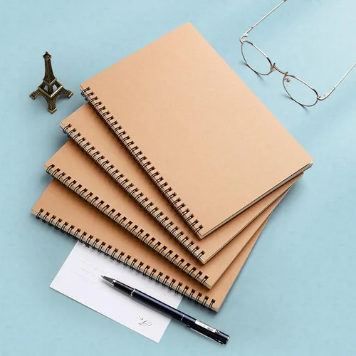 Miniatura 5 de Haploon Paquete de 22 cuadernos en espiral A5 de papel de estraza de tapa dura de 8.3 x 5.5 pulgadas, 100 páginas (50 hojas), cuaderno en espiral A5