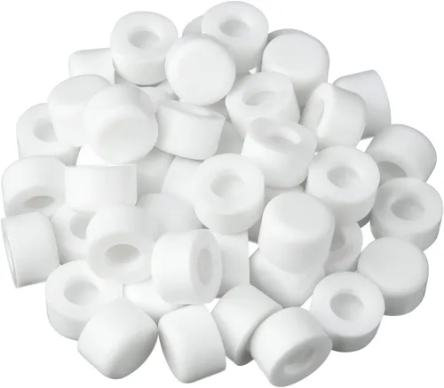 Outus 50 piezas de tope de puerta de goma de repuesto de silicona para tope de puerta, topes para protección de pared y piso, tamaño universal Blanco