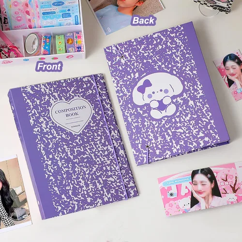 Miniatura 4 de Carpeta A5 Kpop - Álbum de tarjetas fotográficas con 20 fundas interiores de 3 pulgadas para álbum de fotos en hojas sueltas, recargable, 6 anillos