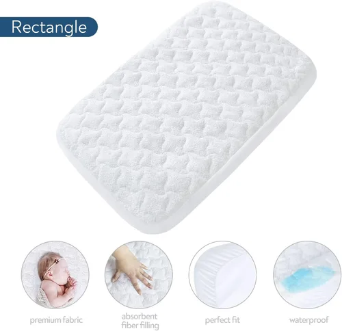 Miniatura 3 de Múltiples tamaños (16 tamaños), funda de colchón para moisés de bebé, impermeable, protector de colchón rectangular acolchado para moisés