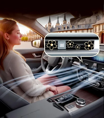 Miniatura 2 de Clips de ventilación para ambientador de auto con flores de margarita, 4 piezas de lindos accesorios para auto para mujeres, decoración femenina