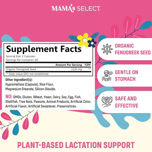 Miniatura 2 de Mama's Select Paquete de apoyo a la lactancia – Goat's Rue + Fenogreco – Apoyo a la lactancia materna a base de hierbas para el suministro de leche