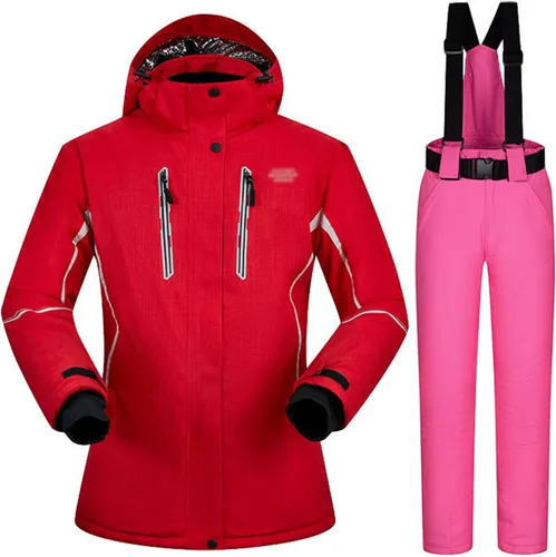 Miniatura 16 de Conjunto de chaquetas y pantalones de esquí para mujer, invierno al aire libre, talla grande, trajes de esquí cálidos con capucha, trajes de nieve E