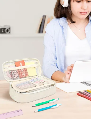 Miniatura 8 de Estuche Lindo para Lápices SUNEE, Funda Estética para Bolígrafos, Bolsa Grande para Lápices de Color con Cremallera, Almacenamiento y Organizador