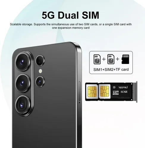 Miniatura 7 de Teléfono desbloqueado I26 Ultra Android Phone 10-core 12GB+512GB Teléfono celular 7 pulgadas Pantalla HD Teléfono móvil 108MP+48MP Cámara 6800 mAh