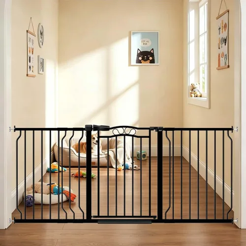 Miniatura 13 de Fairy Baby Puertas de bebé extra anchas de 29.5 a 53.1 pulgadas para puertas, puerta de seguridad para niños, perros, mascotas, puerta de escalera