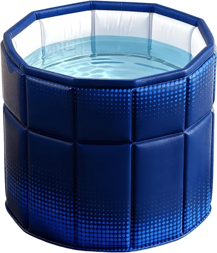 Bañera portátil para adultos de 27.5 x 27.5 pulgadas, plegable, sin instalación, bañera de hielo para cabina de ducha, baño caliente, bañera de pie