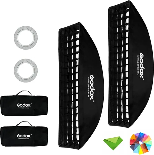 Godox - Tira de panal de abeja de 9 x 35 pulgadas / 8.7 x 35.4 in, caja de luz de rejilla de luz y montaje Bowens Speedring Bowens para estudio
