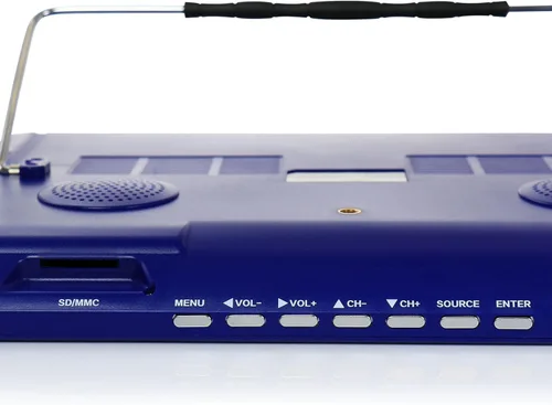 Miniatura 6 de Trexonic Televisor LED portátil recargable de 14 pulgadas con HDMI, SD/MMC, USB, VGA, entrada/salida AV y sintonizador digital integrado, azul