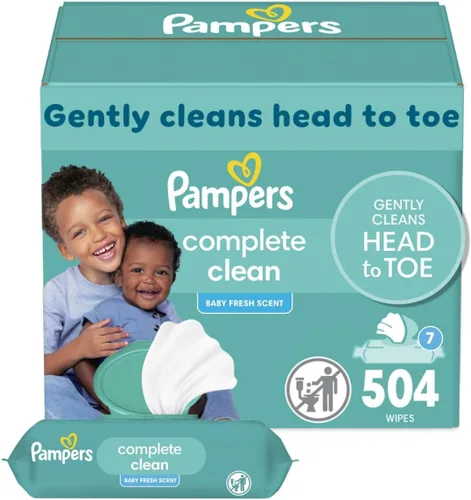 Miniatura 19 de Pampers Toallitas para bebé, limpieza completa y perfumada para bebé, limpia suavemente de la cabeza a los pies, 72 en total (1 paquete abatible)