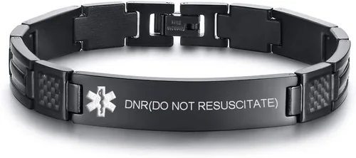 Miniatura 26 de VNOX Pulsera ajustable de acero inoxidable cepillado de 2 tonos con grabado personalizado gratis, identificación de alerta médica, unisex