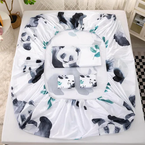 Miniatura 8 de CVHOUSE Panda - Juego de sábanas bajeras de tamaño individual, juego de ropa de cama para niños y niñas, bonito juego de sábanas, 1 sábana encimera