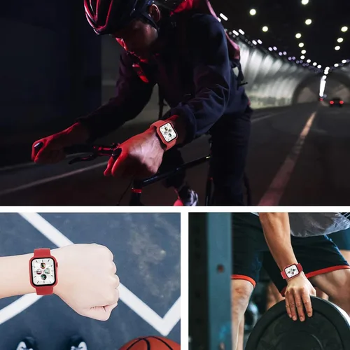Miniatura 7 de [Paquete de 3] Funda para Apple Watch Series 9/8/7 de 1.614 pulgadas con protector de pantalla de vidrio templado, cobertura completa
