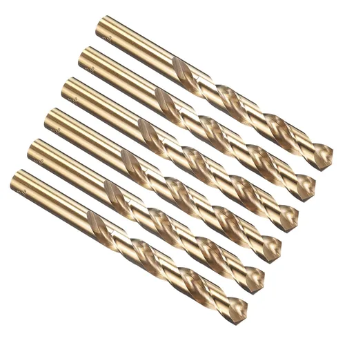 Miniatura 205 de PATIKIL Broca Jobber de 0.039 in, vástago recto M35 cobalto 5% acero de alta velocidad 135° acabado dorado para metal duro de acero inoxidable - 2