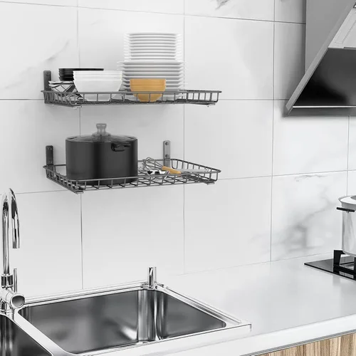 Miniatura 7 de TORACK Paquete de 2 estantes de pared de 12 x 18 pulgadas, estante de pared de garaje para armario y lavandería, estantes flotantes resistentes