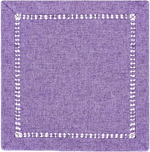 Grelucgo Servilletas rústicas de granja sólidas con vainica, color lavanda lila y morado claro (12 x 12 pulgadas (juego de 4)