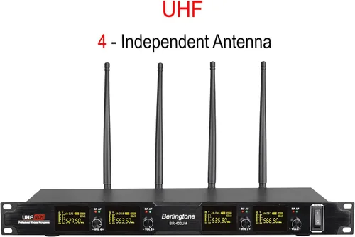 Miniatura 5 de Sistema de micrófono inalámbrico profesional, juego de micrófono inalámbrico UHF de 4 canales con 2 micrófonos de mano, 2 micrófonos