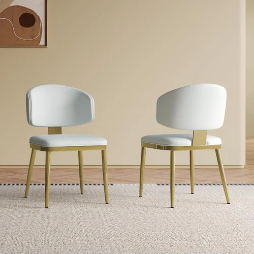 Miniatura 9 de Mesa de comedor redonda, mesa de comedor de piedra sinterizada blanca, base moderna de acero inoxidable sólido
