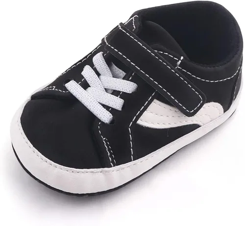 Clowora Unsex - Zapatos de lona para niños y niñas, para recién nacidos, antideslizantes, suela suave, zapatos casuales para cuna, zapatos planos y