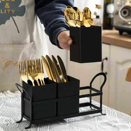 Miniatura 4 de NelyBet Organizador de cubiertos, cubiertos, organizador de utensilios de cocina y cajón de cubiertos para tenedores, cucharas, cuchillos - Perfecto