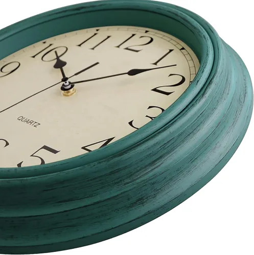 Miniatura 6 de Foxtop Reloj clásico redondo retro silencioso de 12 pulgadas, de cuarzo, decorativo, funciona con pilas, para sala de estar, cocina, oficina en casa