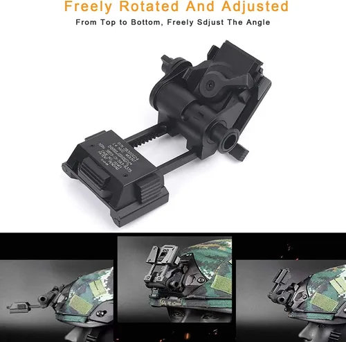 Miniatura 3 de Visión nocturna Googgles NVG Mount L4G24,Soporte de casco de metal negro CNC PVS 15/18,Montaje Rhino Mount Full Metal Tactical Helmet Mount