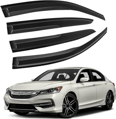 Miniatura 18 de 4 piezas de protectores de lluvia para ventanas y deflectores de viento para Honda Civic de 4 puertas sedán, 1996-2000, para montaje exterior