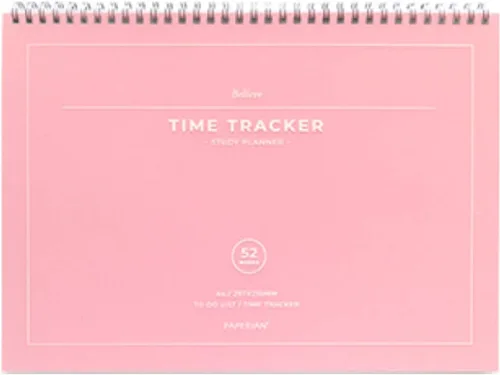 Miniatura 9 de PAPERIAN Believe TIME Tracker - Planificador de estudio sin fecha de tamaño A4, lista de tareas/programador (gris)