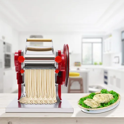 Miniatura 2 de Máquina para hacer pasta, máquina manual de fideos para pasta con rodillos, ajustes de grosor ajustables, máquina de pasta de acero inoxidable
