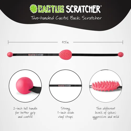 Miniatura 3 de Cactus Scratcher Rascador de espalda original - Herramienta de rascado de espalda de 2 lados para áreas de difícil acceso, correa duradera de 45