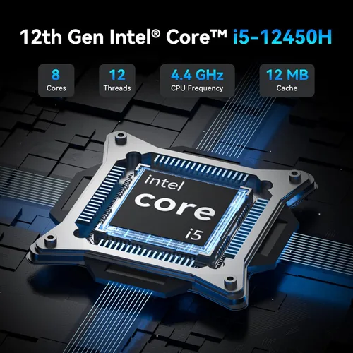 Miniatura 3 de GEEKOM Mini PC empresarial IT12 para servidor Plex y oficina en casa (cobertura de 3 años), con Intel i5-12450H Mini computadora Windows 11, PC Azul