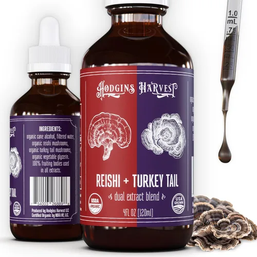Miniatura 16 de Hodgins Harvest Melena de león orgánica + tintura de reishi Fabricado con hongos cultivados en nuestra granja en los Estados Unidos Extracto
